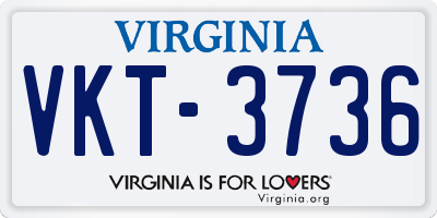 VA license plate VKT3736