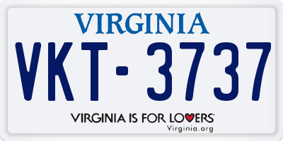 VA license plate VKT3737