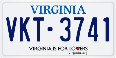 VA license plate VKT3741