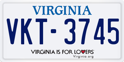 VA license plate VKT3745