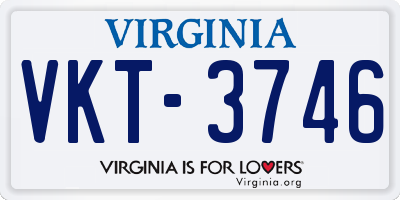 VA license plate VKT3746
