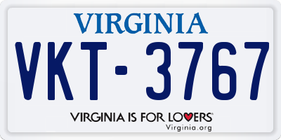 VA license plate VKT3767