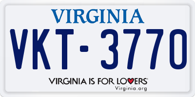VA license plate VKT3770