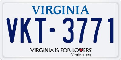 VA license plate VKT3771
