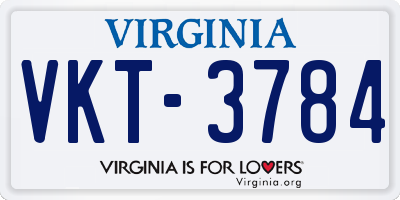 VA license plate VKT3784