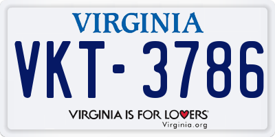 VA license plate VKT3786