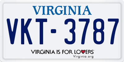 VA license plate VKT3787