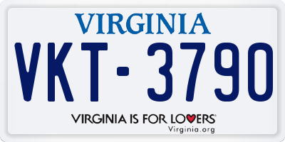 VA license plate VKT3790