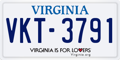 VA license plate VKT3791