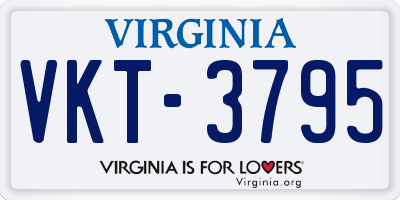 VA license plate VKT3795