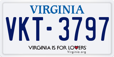 VA license plate VKT3797