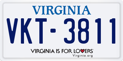 VA license plate VKT3811