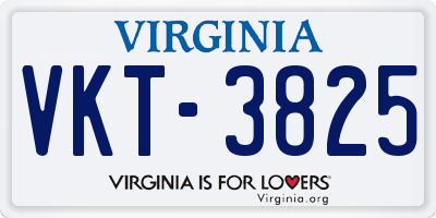 VA license plate VKT3825