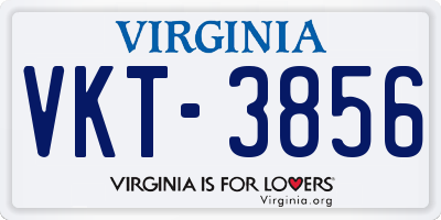 VA license plate VKT3856