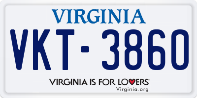 VA license plate VKT3860
