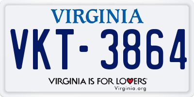 VA license plate VKT3864