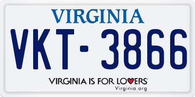 VA license plate VKT3866