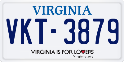 VA license plate VKT3879