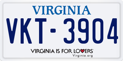 VA license plate VKT3904