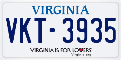 VA license plate VKT3935