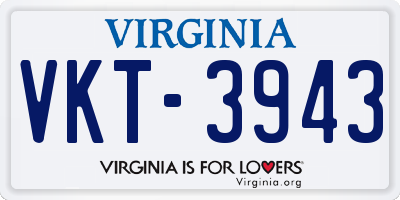 VA license plate VKT3943