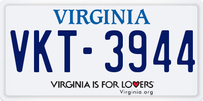 VA license plate VKT3944