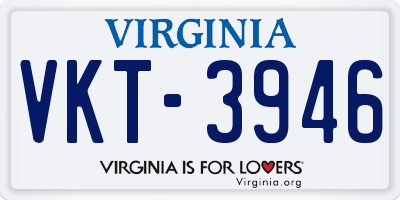 VA license plate VKT3946