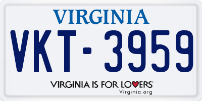 VA license plate VKT3959