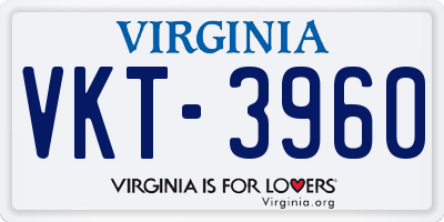 VA license plate VKT3960