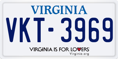 VA license plate VKT3969