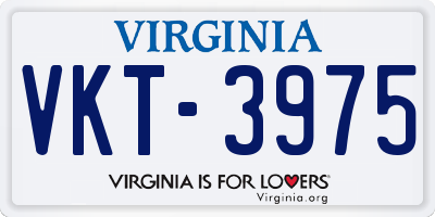 VA license plate VKT3975