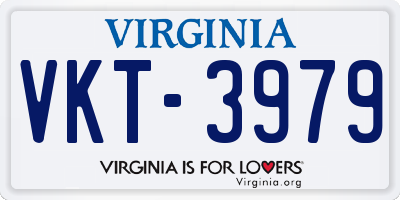 VA license plate VKT3979