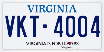 VA license plate VKT4004