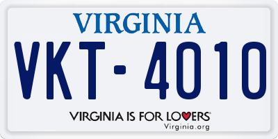 VA license plate VKT4010