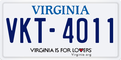 VA license plate VKT4011