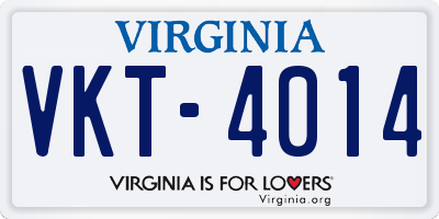 VA license plate VKT4014