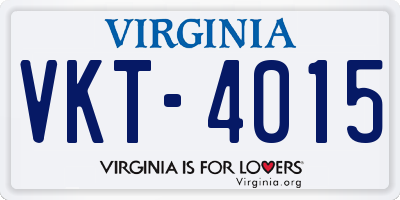 VA license plate VKT4015