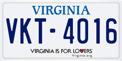 VA license plate VKT4016