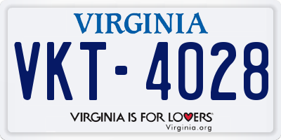 VA license plate VKT4028