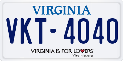 VA license plate VKT4040