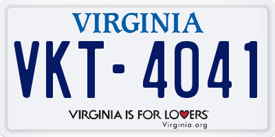 VA license plate VKT4041