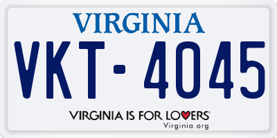 VA license plate VKT4045