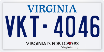 VA license plate VKT4046