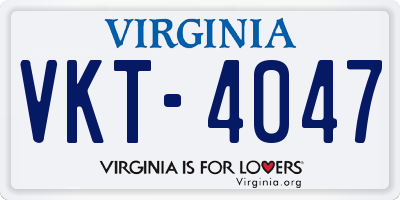 VA license plate VKT4047