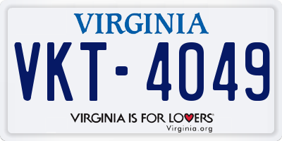 VA license plate VKT4049