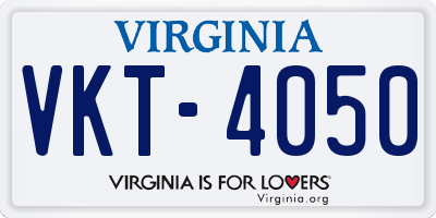 VA license plate VKT4050