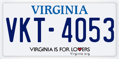 VA license plate VKT4053