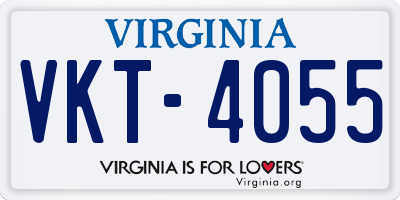 VA license plate VKT4055