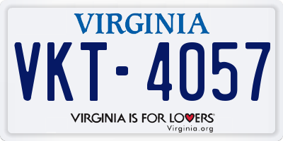 VA license plate VKT4057