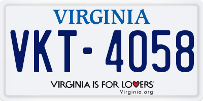 VA license plate VKT4058